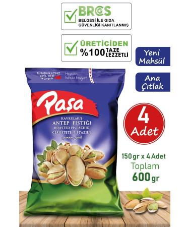 Pasha Dried Nuts Pasha Pistachios 150 gr X 4 Pieces (NATURAL 1ST QUALITY) - Buy Online on GoSupps.com