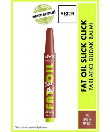 NYX Professional Makeup Fat Oil Slick Click Shine Moisturizing Nude Lip Balm - 05 Link In My Bio