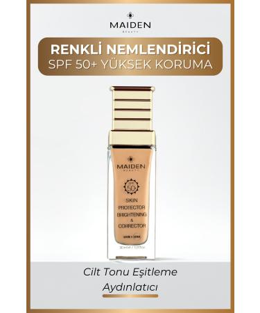 Maiden Beauty Tinted Moisturizer Skin Tone Equalizer Uva/uvb High Sun Protection Spf 50 Sun Cream 30 ml