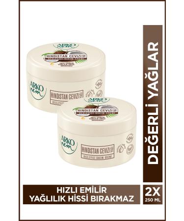 Arko Moisture Nourishing Care Cream Coconut 2x250 Ml