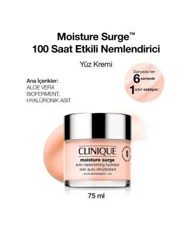 Clinique Moisture Surge 100-Hour Moisturizing Face Cream 75 ml | Aloe Vera BioFerment Hyaluronic Acid
