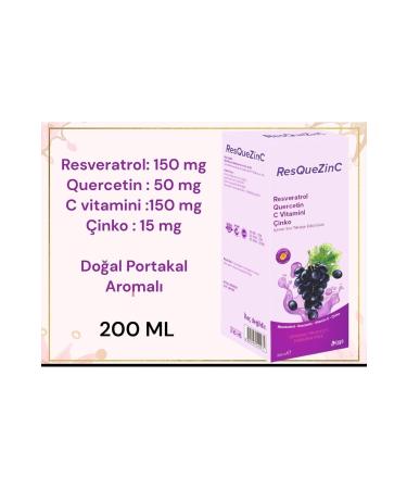 RESQUEZ NC 200 ML SYRUP CONTAINING RESVERATROL-QUERCETIN-VITAMIN C AND ZINC - Buy Online on GoSupps.com