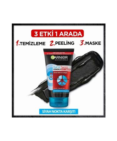 Garnier Blackhead Reducing Skin Intensive Purifying Cleansing Peeling Mask 150ml min.206 - Buy Online on GoSupps.com