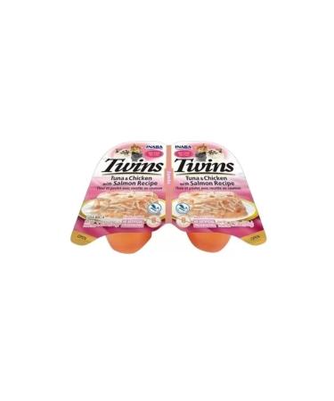 Inaba Twins Adult Canned Cat Food with Tuna Salmon and Chicken in Jelly 35 gr 2 Pieces