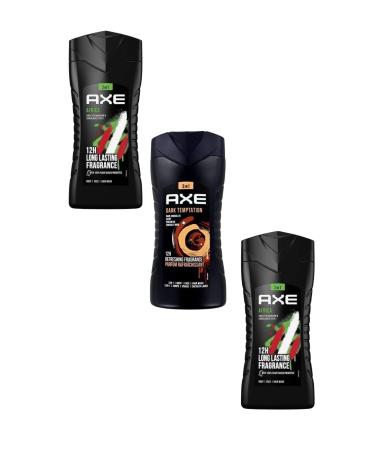 Axe Dark Temptation Shower Gel & Africa 3in1 Men's Shower Gel 250ML 3 Piece Set - Buy Online on GoSupps.com