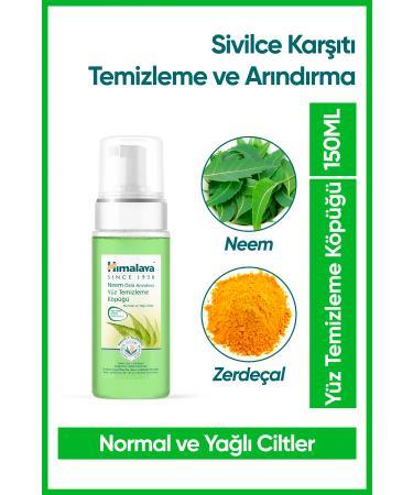 Himalaya Since 1930 Purifying Facial Cleansing Foam Neem Turmeric Paraben Free Normal & Oily Skin 150 ml
