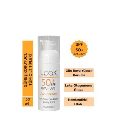 Look Sun Cream Spf 50 Uva Uvb Moisturizing Aloe Vera Pentavitin Nourishing Vitamin B5 E 50 ml