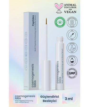 Cosmogenesis Labs Strengthening Nourishing Water Based Eyebrow Eyelash Serum 3ml Vegan Natural Content Fuller Look (1% BIOTIN)
