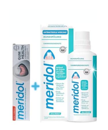Meridol Gum Care & Gentle White Toothpaste 75 ml + Mouthwash 400 ml - Buy Online on GoSupps.com