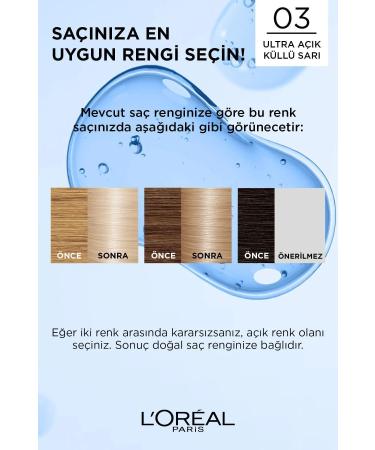 L'Oreal Paris Excellence Hair Dye 03 Ultra Light Ash Blonde 3-Piece Set Renewed Packaging - Buy Online on GoSupps.com