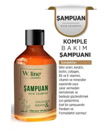 wline Anti Hair Loss Collagen & Keratin Care Shampoo 500 ml - Buy Online on GoSupps.com