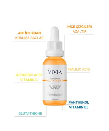 The Vivia Anti-Spot Brightening Vitamin C Serum Glutathione Ascorbic Acid 5% Ferulic Acid 30 ml - Buy Online on GoSupps.com