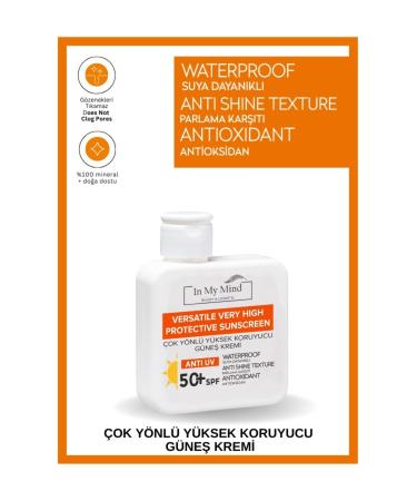 In My Mind Spf 50 Anti-Stain High Protection Face Sun Cream Spf50+ For All Skin Types 10O ML