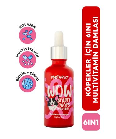 Metapet Multivitamin Drops for Dogs Hair Joint Glucosamine Skin Health Support Water / Food