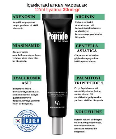 W. Skin Laboratory Stop Aging Dark Circle Wrinkle Dark Circle Moisturizing and Firming Eye and Face Cream 30ml