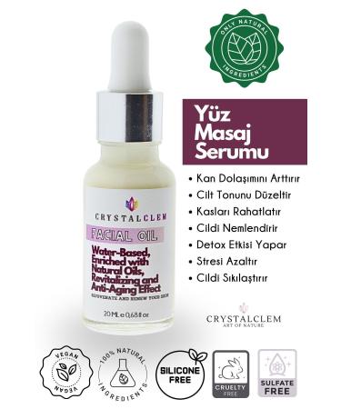 Crystalclem Beauty Face Massage Serum Organic Moisturizes Repairs Nourishes Brightens Face Massage Rejuvenates Day Serum