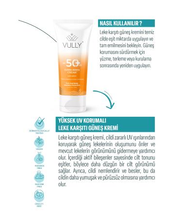 VULLY Anti-Spot - Brightening and Moisturizing High Protection Spf+50 Face and Body Sun Cream 50 Ml - Buy Online on GoSupps.com
