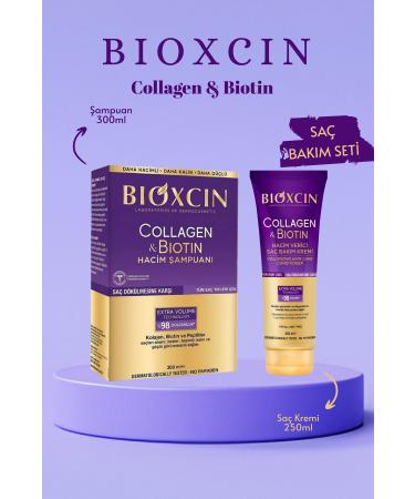 Bioxcin Shampoo and Cream Hair Care Set with Collagen & Biotin for Thin and Sparse Hair