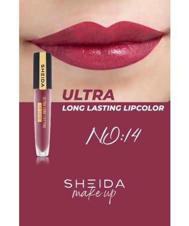 Sheida Long Lasting Long Lasting Matte Liquid Lipstick - Intense Pigment & Vitamin E Formula - No 4