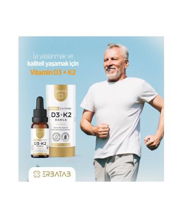 Erbatab Vitamin D3 K2 2 in 1 Drops - Buy Online on GoSupps.com