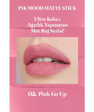 PERIPERA Matte Finish and Long-Lasting Stick Lipstick PERIPERA Ink Mood Matte Stick (02 Pink Go Up) - Buy Online on GoSupps.com