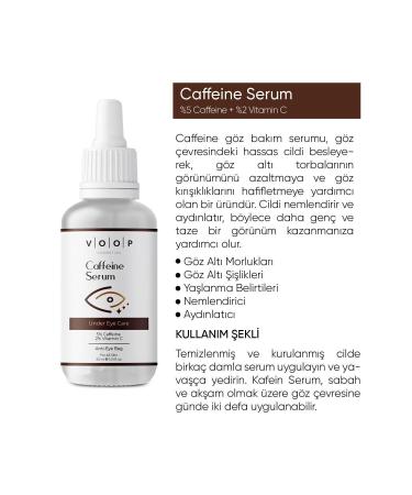 VOOP Caffeine Serum 30 ml | Anti-Eye Dark Circles & Anti-Puffiness | 5% Caffeine 2% Vitamin C - Buy Online on GoSupps.com