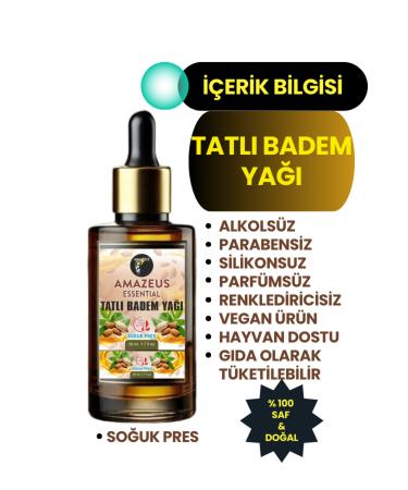 Amazeus SWEET ALMOND OIL (0 PURE AND NATURAL) NOURISHING EFFECT 50 ML / 1.7 fl oz - Buy Online on GoSupps.com