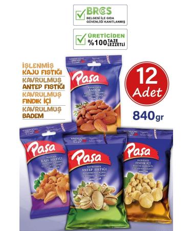 Pasha Nuts Pasha Mixed Nuts 70 gr X 12 Pieces (TOTAL 840 GR) - Buy Online on GoSupps.com