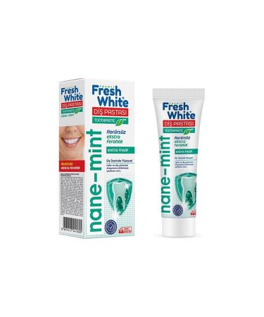 Fresh White Fresh White Toothpaste Fluoride Free Extra Freshness Mint-Mint 90 Gr