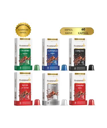 Riverenza Aluminum Nespresso Compatible Local Coffee Capsules 60 Capsules