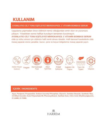 Harrem Brightening Skin Tone Equalizer Microcapsule C Vitamin Bomb Serum 30 ml - Buy Online on GoSupps.com