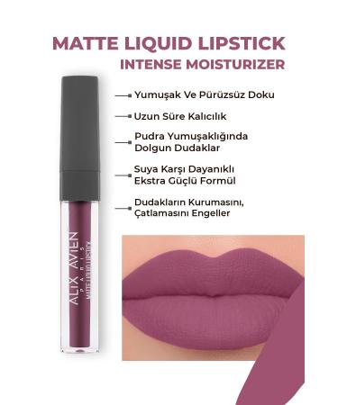 Alix Avien 519 Dark Plum Matte Finish Liquid Lipstick - Lasting Effect Up to 8 Hours - Matte Liquid Lipstick