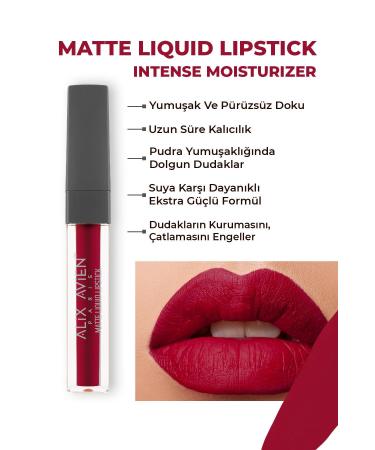 Alix Avien 523 Berry Red Matte Finish Liquid Lipstick - Lasting Effect Up to 8 Hours - Matte Liquid Lipstick