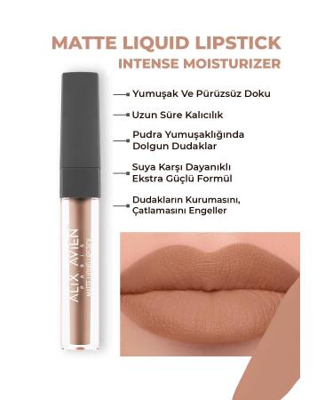 Alix Avien 507 Dark Dusty Pink Matte Finish Liquid Lipstick - 8 Hours Lasting Effect - Matte Liquid Lipstick