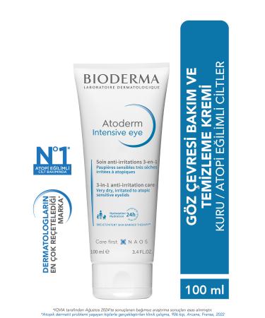 Bioderma Atoderm Intensive Eye Dry Atopy Prone Eye Contour Cream and Cleanser Hyaluronic Acid 100 ml