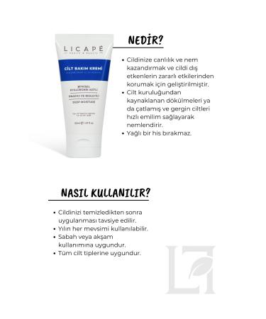 Licape Nourishing Herbal Hyaluronic Acid - Panthenol B5 Skin Care Cream 50ml - Buy Online on GoSupps.com