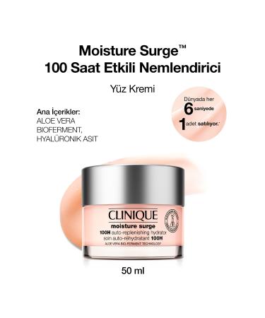 Clinique Moisture Surge 100-Hour Moisturizing Face Cream 50ml | Aloe Vera BioFerment Hyaluronic Acid