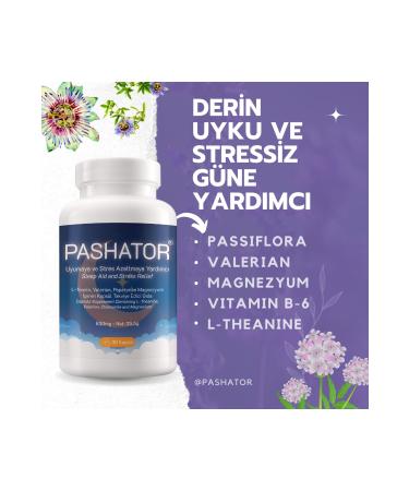 Pashator Stress and Sleep Support: Magnesium Passiflora Vitamin B6 and L-theanine 2 Bottles - 60 Capsules - Buy Online on GoSupps.com