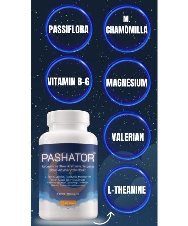 Pashator Stress and Sleep Support: Magnesium Passiflora Vitamin B6 and L-theanine 2 Bottles - 60 Capsules - Buy Online on GoSupps.com