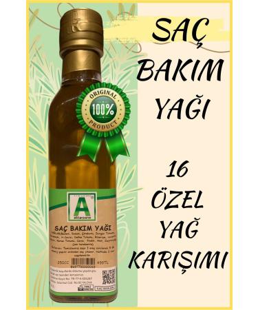 Aktarzane Natural Hair Care Oil 16 Mixture Anti-Hair Loss Nourishing Strengthening Advantageous Bottle 250ml