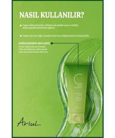Ariul Green Vitamin C Face Cream 100 Ml | Moisturizing Tone Equalizing | 5 Ceramides 8 Hyaluronic Acid - Buy Online on GoSupps.com