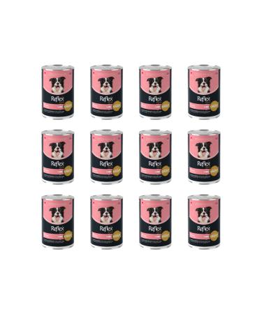 Reflex Plus Adult Dog Canned Food with Salmon and Meat Pieces in Sauce 400 Gr (12 Pieces)