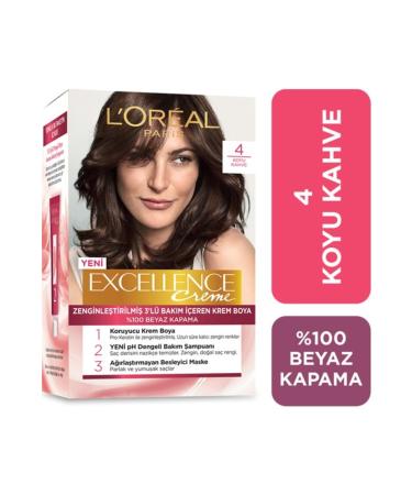 L'Oreal Paris L'or al Paris Excellence Creme Hair Dye - 4 Dark Brown