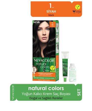 Neva Color Natural Permanent Hair Dye Set 1 Black
