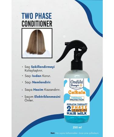 Ondula Milk Therapy Keratin | Shine Effect | Heat Protection Dual Phase Blow Dry Water-250 ml