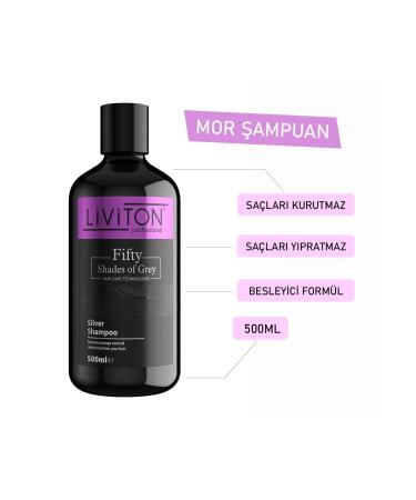 Liviton Professional Silver Purple Shampoo Suitable for Gray White Platinum Blonde Hair 500 ml - Buy Online on GoSupps.com
