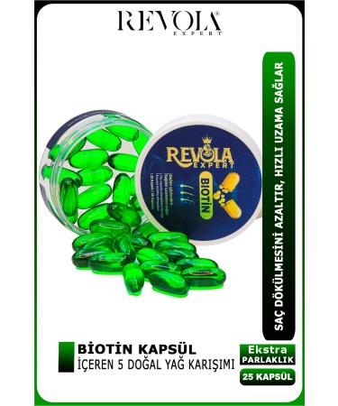 REVOLA EXPERT 5 natural oil blend containing Biotin capsule reduces hair loss and gives extra shine