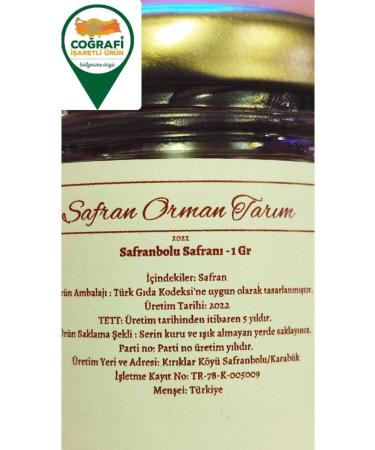 Saffron Forest Agriculture New Harvest - 1 gr Safranbolu Saffron Spice - Buy Online on GoSupps.com