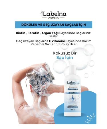 Labelna Cosmetic Anti-Loss Fast Hair Growth Hair Care Shampoo (keratin biotin argan oil E-vitamin) 400 ml - Buy Online on GoSupps.com