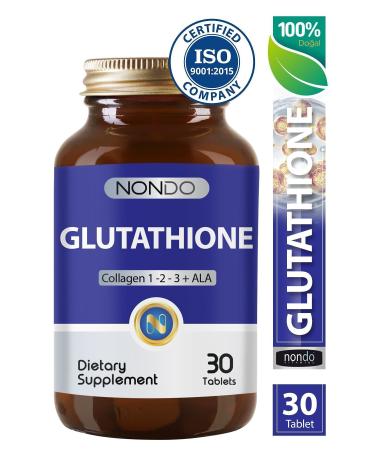 Nondo Glutathione 30 Tablets Glutathione Collagen 1-2-3 Alpha Lipoic Acid Bromelain Hyaluronic Acid - Buy Online on GoSupps.com